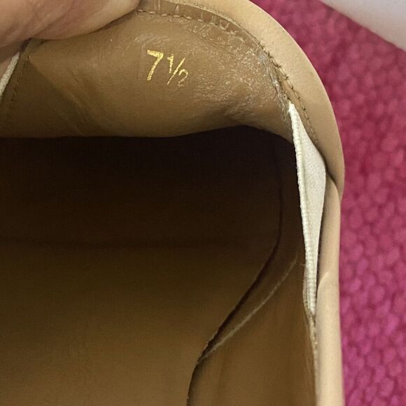 Everlane The Leather Street Shoe Pointed Toe Perforated Natural Beige Size 7.5 - Picture 10 of 12